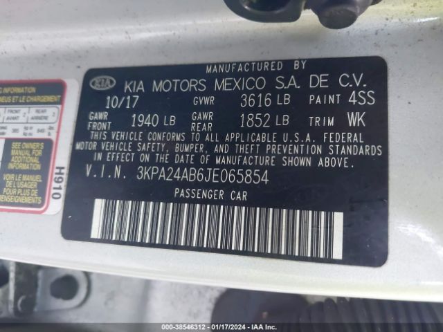 Photo 8 VIN: 3KPA24AB6JE065854 - KIA RIO 