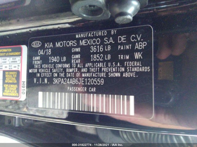 Photo 8 VIN: 3KPA24AB6JE120559 - KIA RIO 