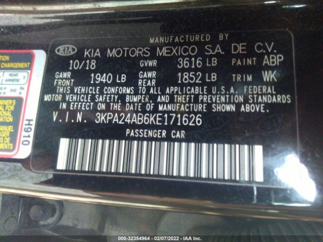 Photo 8 VIN: 3KPA24AB6KE171626 - KIA RIO 