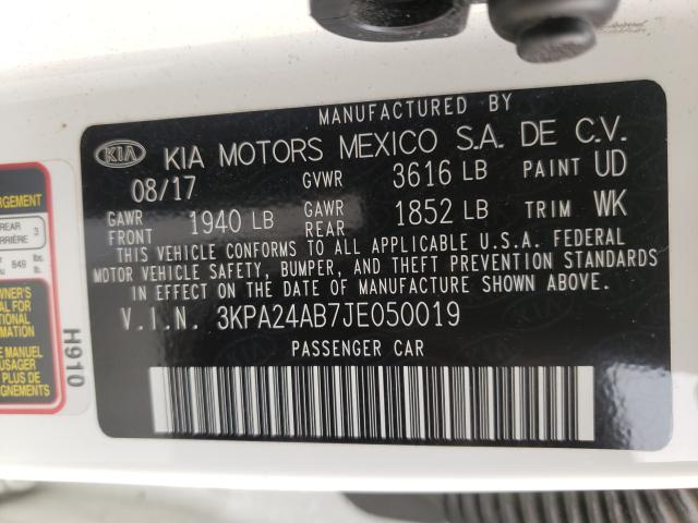 Photo 9 VIN: 3KPA24AB7JE050019 - KIA RIO LX 