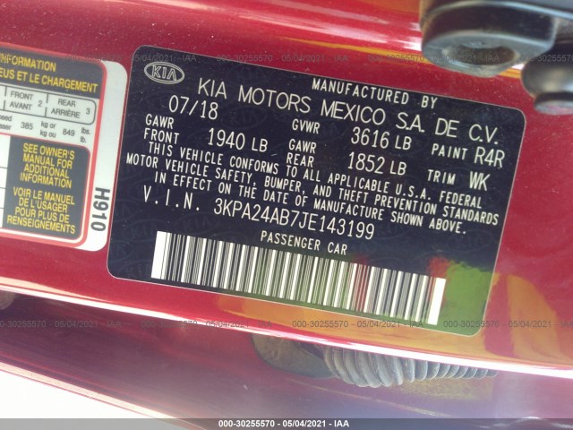 Photo 8 VIN: 3KPA24AB7JE143199 - KIA RIO 