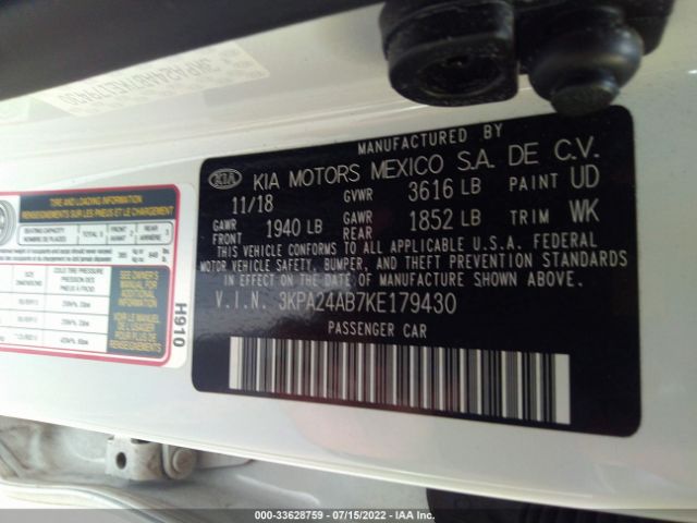 Photo 8 VIN: 3KPA24AB7KE179430 - KIA RIO 