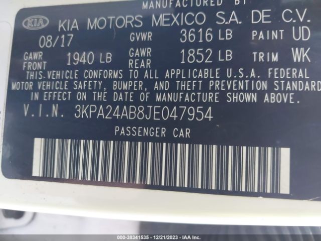 Photo 8 VIN: 3KPA24AB8JE047954 - KIA RIO 