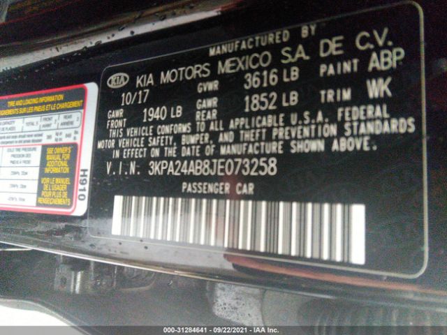 Photo 8 VIN: 3KPA24AB8JE073258 - KIA RIO 