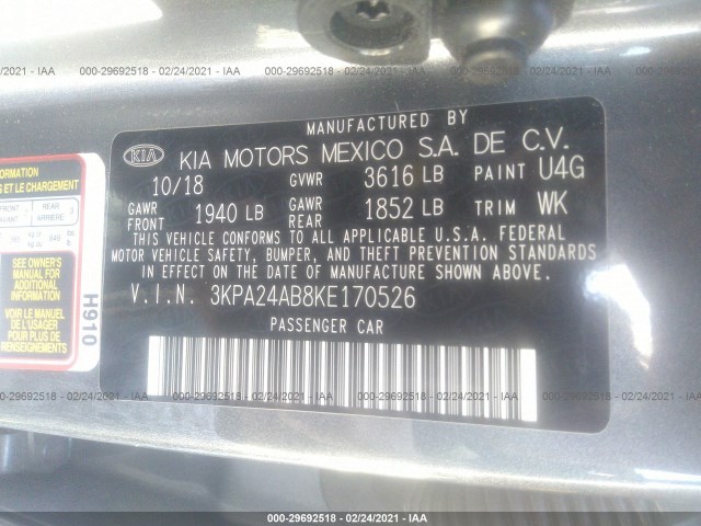 Photo 8 VIN: 3KPA24AB8KE170526 - KIA RIO 