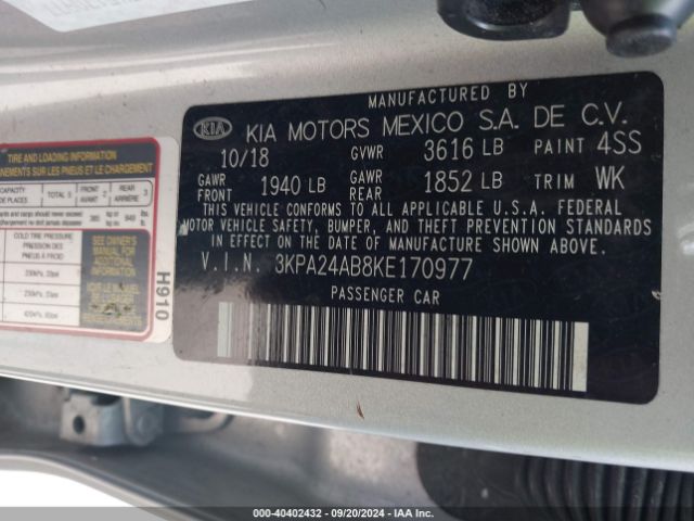 Photo 8 VIN: 3KPA24AB8KE170977 - KIA RIO 