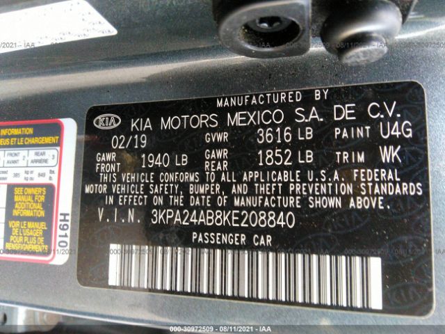 Photo 8 VIN: 3KPA24AB8KE208840 - KIA RIO 