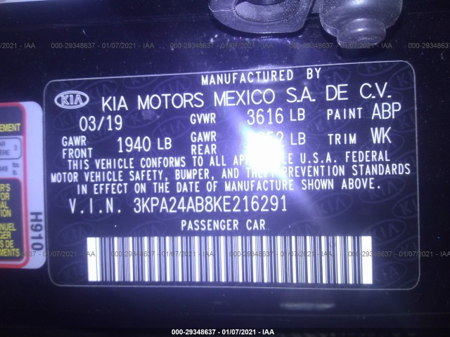 Photo 8 VIN: 3KPA24AB8KE216291 - KIA RIO 