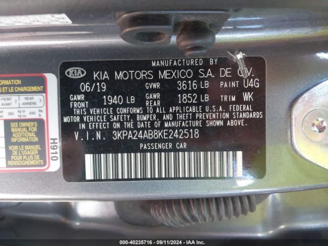 Photo 8 VIN: 3KPA24AB8KE242518 - KIA RIO 