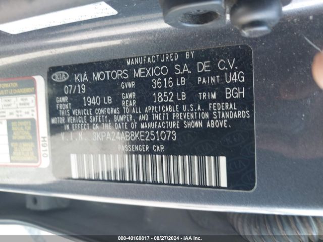 Photo 8 VIN: 3KPA24AB8KE251073 - KIA RIO 