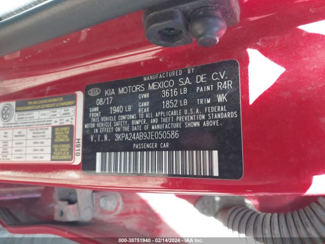 Photo 8 VIN: 3KPA24AB9JE050586 - KIA RIO 