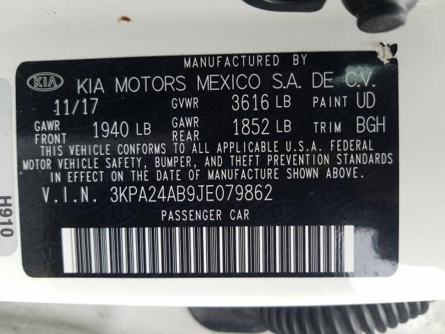 Photo 9 VIN: 3KPA24AB9JE079862 - KIA RIO 