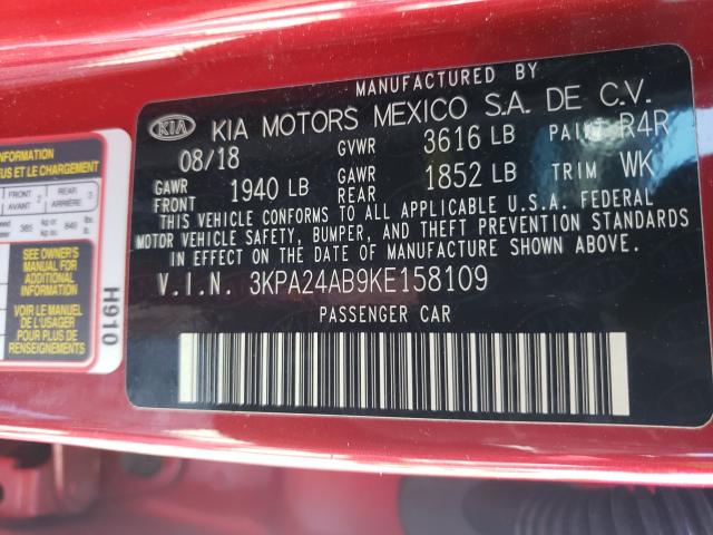 Photo 9 VIN: 3KPA24AB9KE158109 - KIA RIO S 