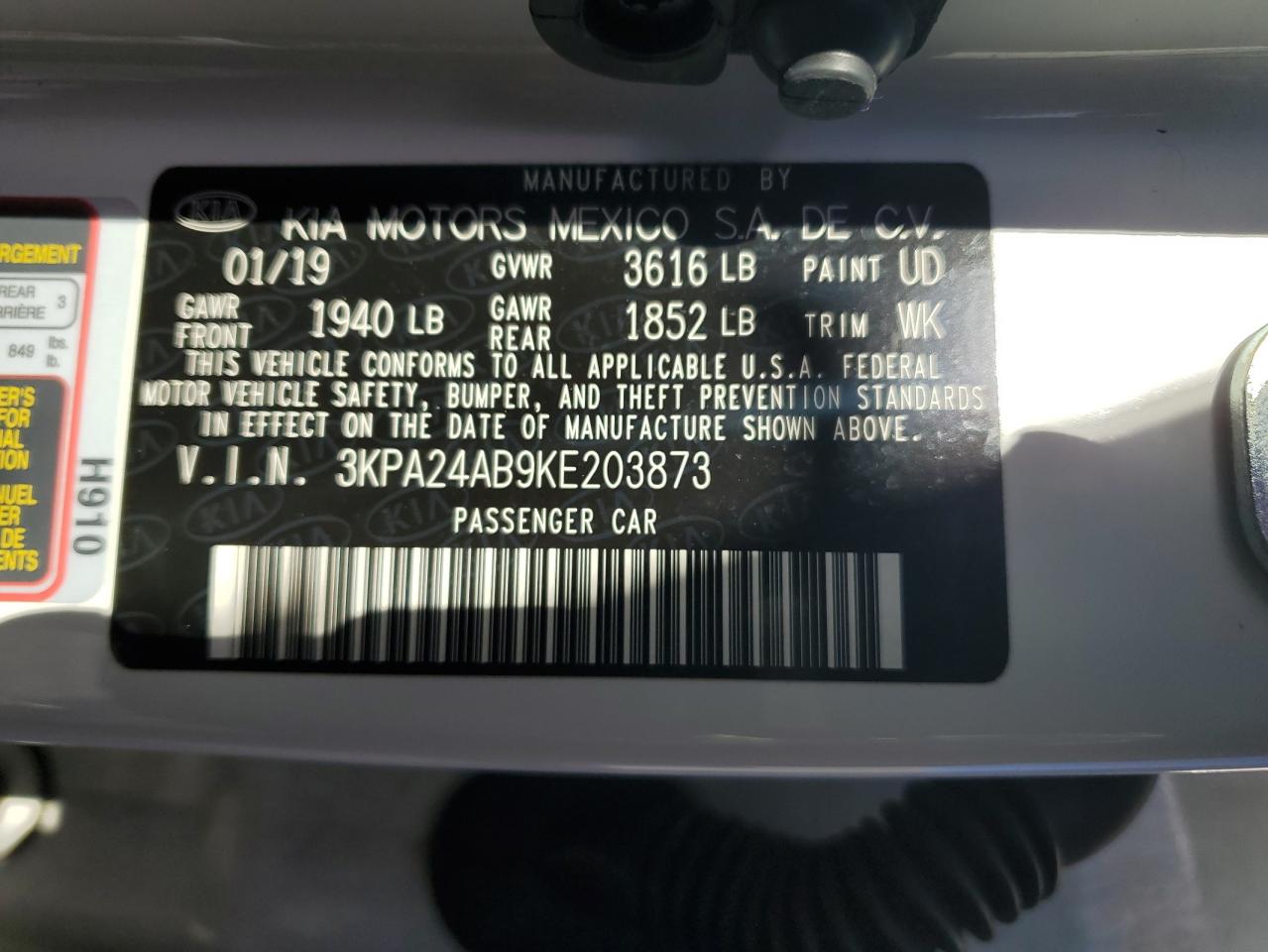 Photo 11 VIN: 3KPA24AB9KE203873 - KIA RIO 