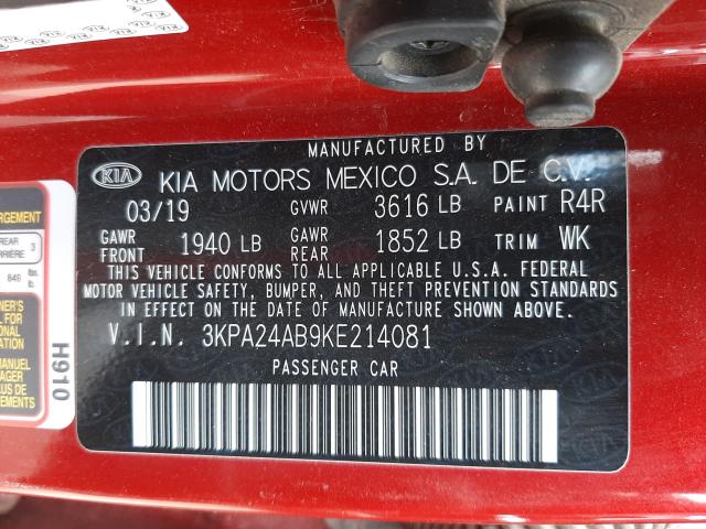 Photo 9 VIN: 3KPA24AB9KE214081 - KIA RIO S 