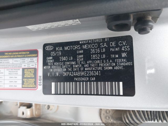 Photo 8 VIN: 3KPA24AB9KE236341 - KIA RIO 