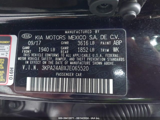 Photo 8 VIN: 3KPA24ABXJE065520 - KIA RIO 