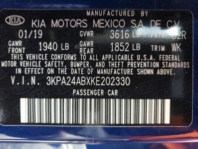 Photo 9 VIN: 3KPA24ABXKE202330 - KIA RIO S 