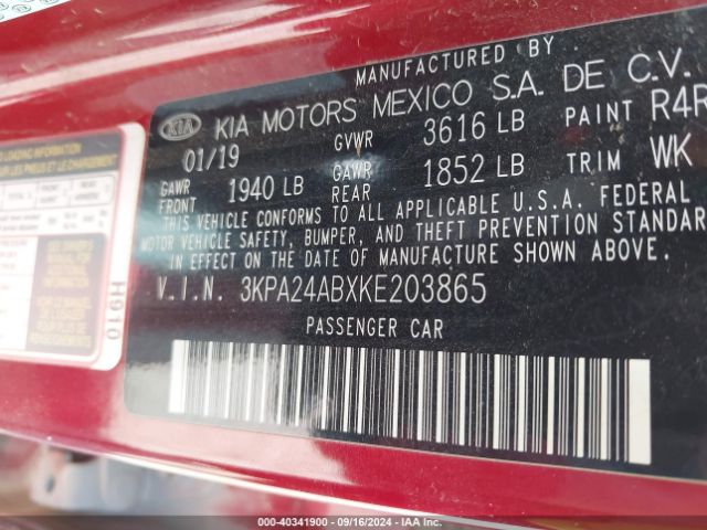 Photo 8 VIN: 3KPA24ABXKE203865 - KIA RIO 