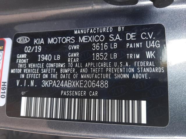 Photo 9 VIN: 3KPA24ABXKE206488 - KIA RIO S 