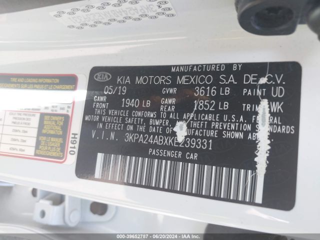 Photo 8 VIN: 3KPA24ABXKE239331 - KIA RIO 