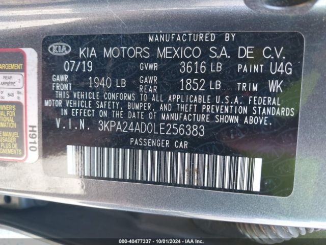 Photo 8 VIN: 3KPA24AD0LE256383 - KIA RIO 