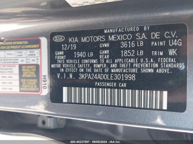 Photo 8 VIN: 3KPA24AD0LE301998 - KIA RIO 