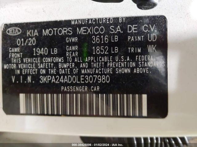 Photo 8 VIN: 3KPA24AD0LE307980 - KIA RIO 