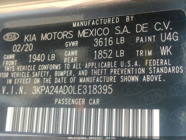 Photo 8 VIN: 3KPA24AD0LE318395 - KIA RIO 