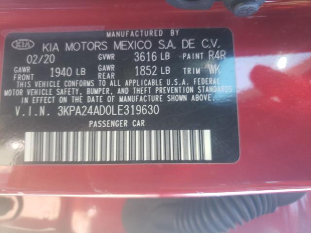 Photo 9 VIN: 3KPA24AD0LE319630 - KIA RIO LX 