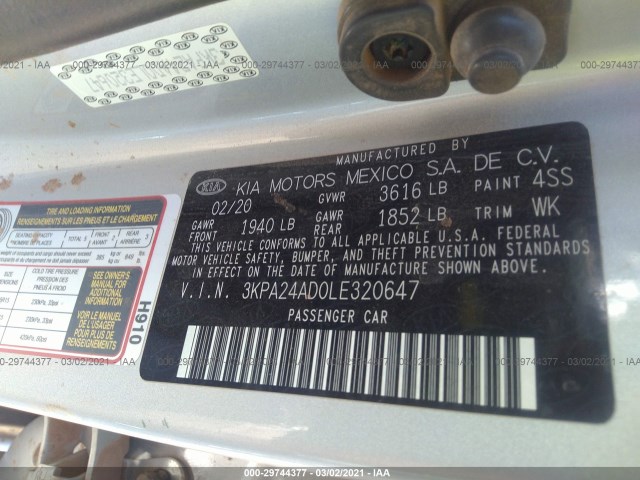 Photo 8 VIN: 3KPA24AD0LE320647 - KIA RIO 