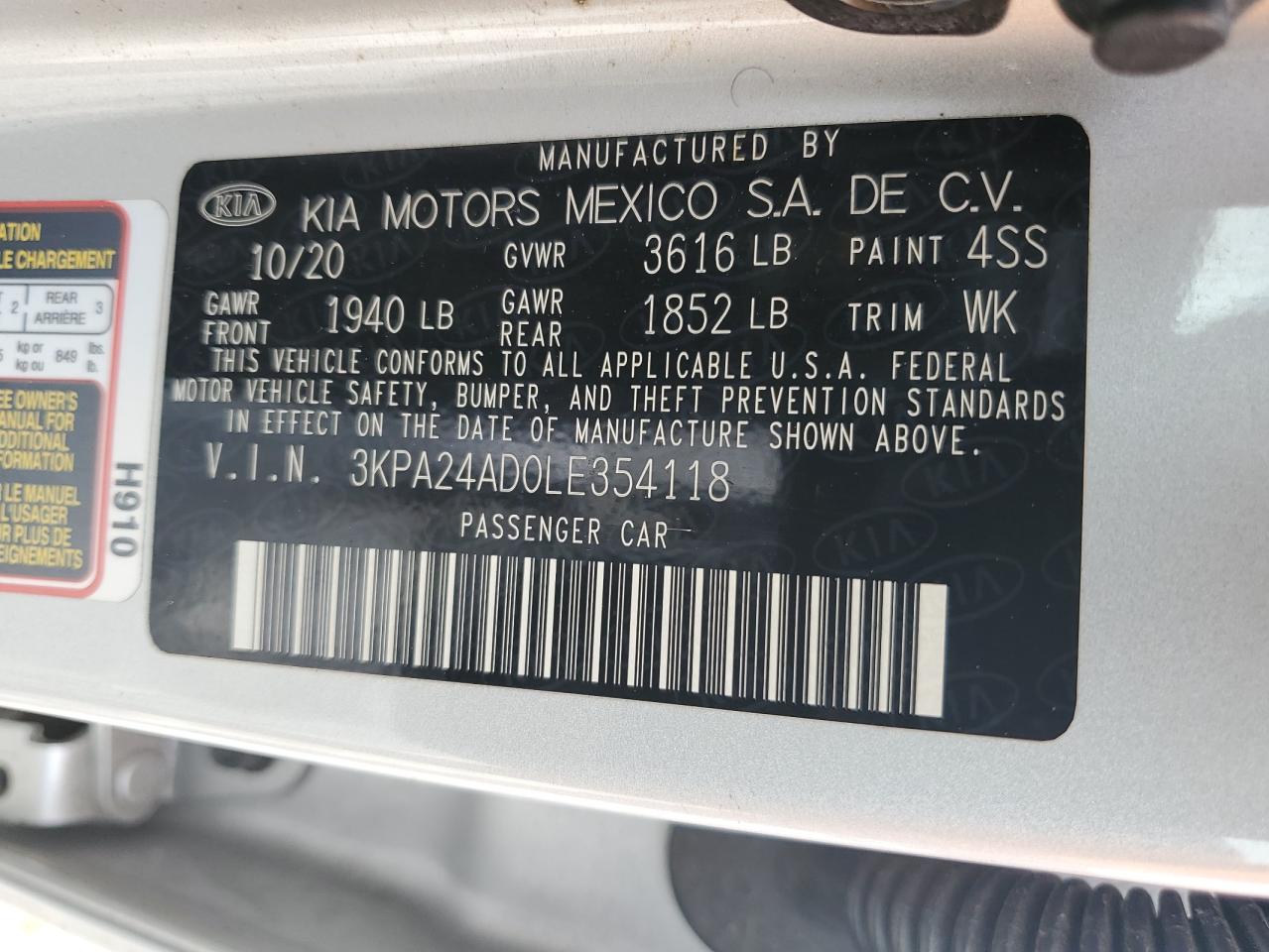 Photo 12 VIN: 3KPA24AD0LE354118 - KIA RIO 