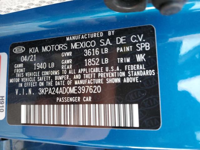 Photo 11 VIN: 3KPA24AD0ME397620 - KIA RIO LX 