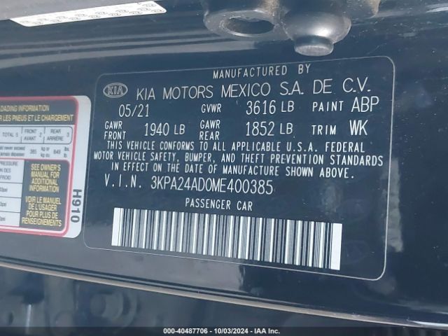 Photo 8 VIN: 3KPA24AD0ME400385 - KIA RIO 