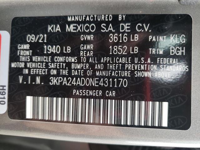 Photo 9 VIN: 3KPA24AD0NE431170 - KIA RIO 