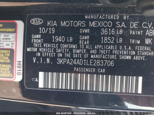 Photo 8 VIN: 3KPA24AD1LE283706 - KIA RIO 