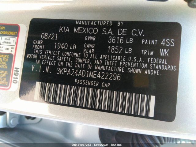 Photo 8 VIN: 3KPA24AD1ME422296 - KIA RIO 