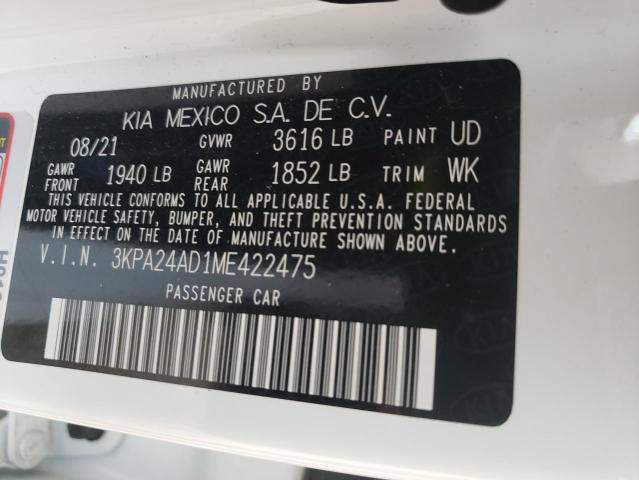 Photo 9 VIN: 3KPA24AD1ME422475 - KIA RIO LX 