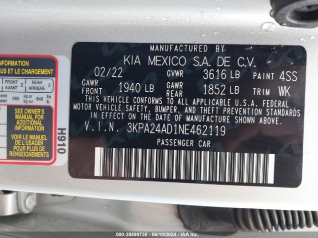 Photo 8 VIN: 3KPA24AD1NE462119 - KIA RIO 