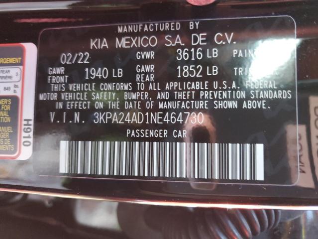 Photo 9 VIN: 3KPA24AD1NE464730 - KIA RIO LX 