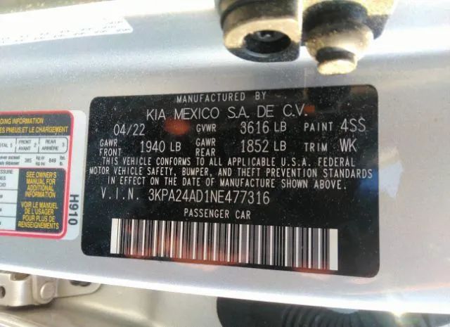 Photo 8 VIN: 3KPA24AD1NE477316 - KIA RIO 