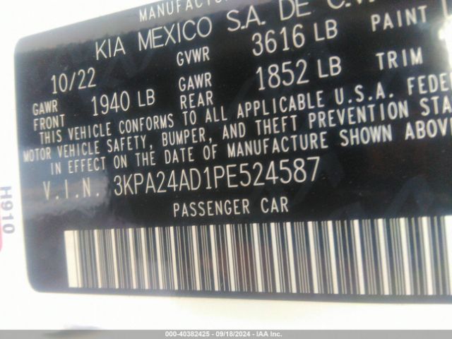 Photo 8 VIN: 3KPA24AD1PE524587 - KIA RIO 