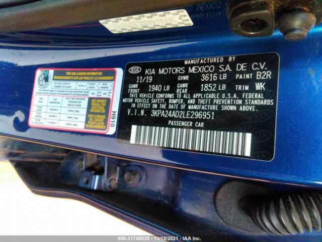 Photo 8 VIN: 3KPA24AD2LE296951 - KIA RIO 