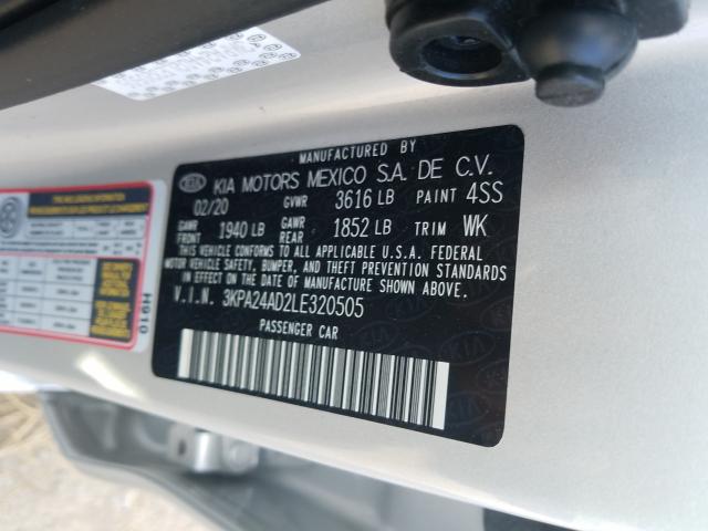 Photo 9 VIN: 3KPA24AD2LE320505 - KIA RIO LX 