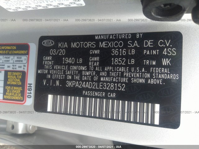 Photo 8 VIN: 3KPA24AD2LE328152 - KIA RIO 