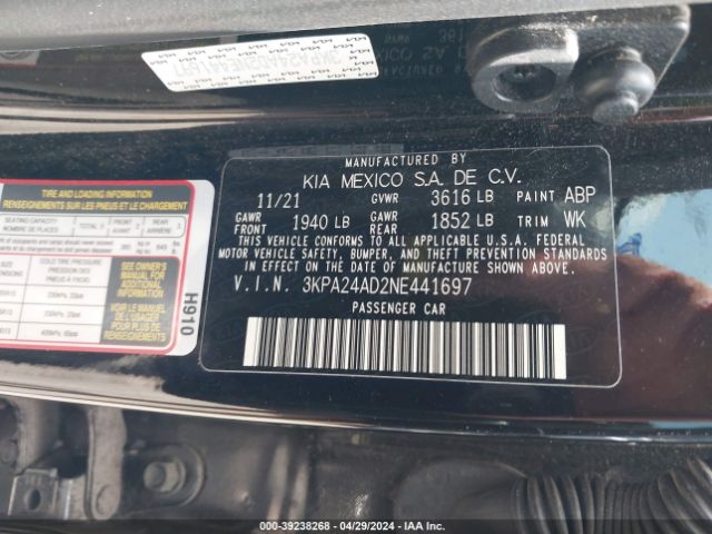 Photo 8 VIN: 3KPA24AD2NE441697 - KIA RIO 