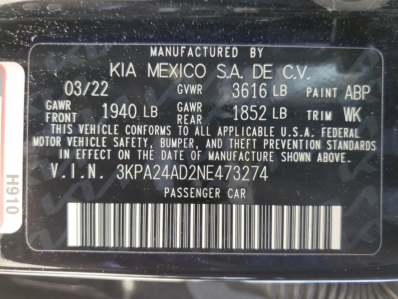 Photo 11 VIN: 3KPA24AD2NE473274 - KIA RIO 