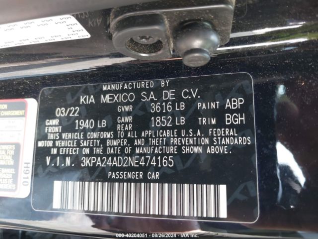 Photo 8 VIN: 3KPA24AD2NE474165 - KIA RIO 