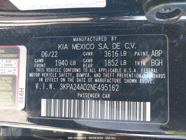 Photo 8 VIN: 3KPA24AD2NE495162 - KIA RIO 