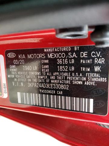 Photo 9 VIN: 3KPA24AD3LE330802 - KIA RIO LX 